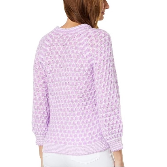 Lilly Pulitzer Corabelle Sweater Purple Iris Honeycomb - Picture 4 of 15